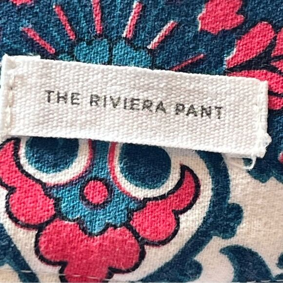 Ann Taylor Loft Marisa Women's Pants White/Blue/Red Paisley Print Cropped Size 8 - Picture 5 of 9